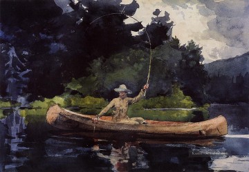  Marinemaler Malerei - Spielen Him aka The North Woods Realismus Marinemaler Winslow Homer
